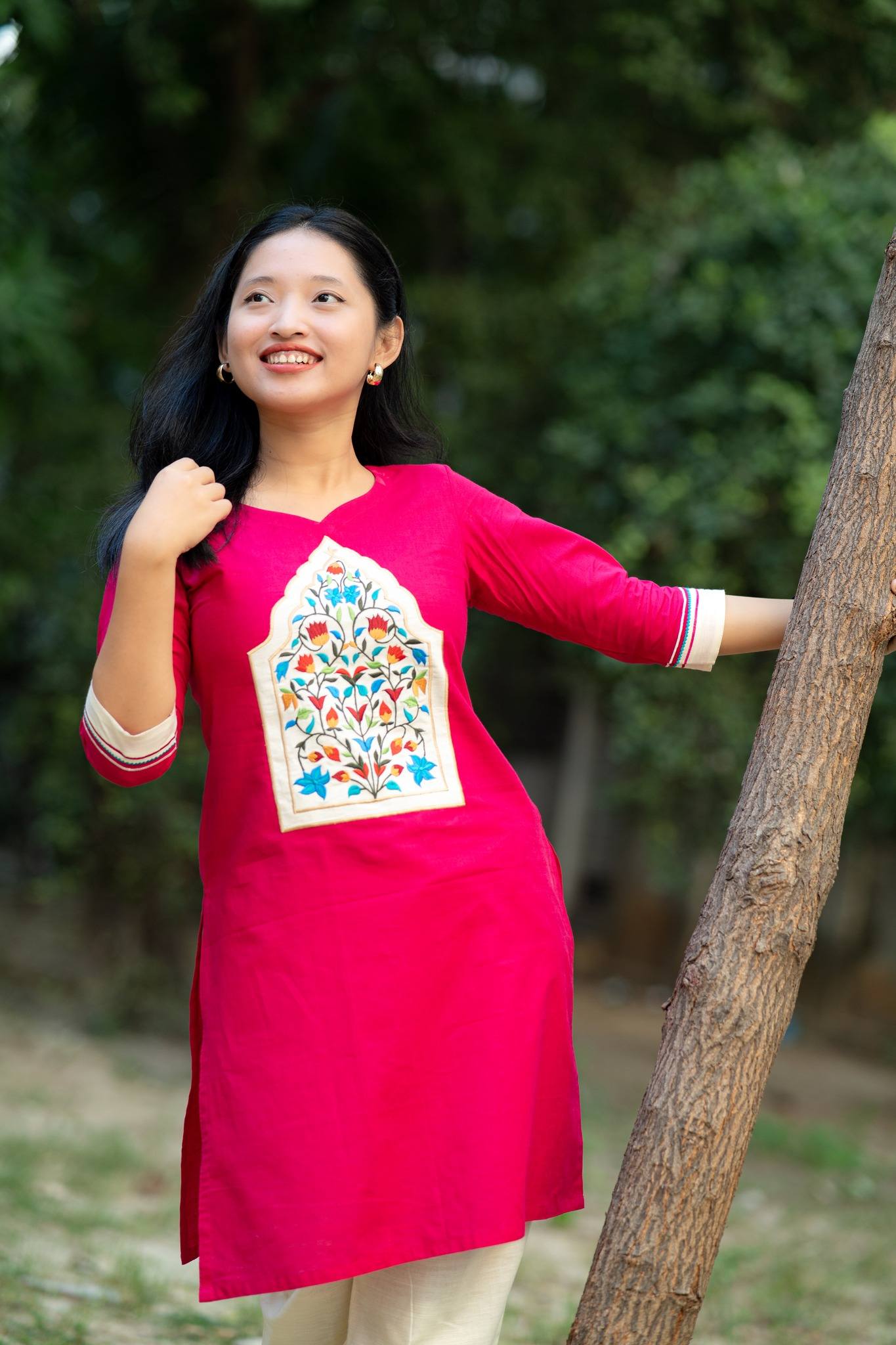 Lilac Chikan Long Dress
